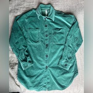 Green corduroy button up shirt